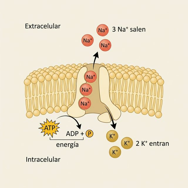 Bomba Na+/K+-ATPasa en la membrana celular