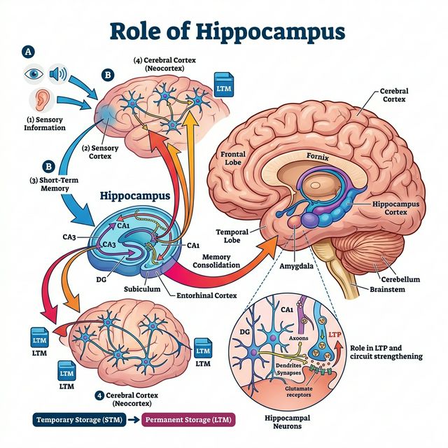 Consolidacion de la memoria: del hipocampo a la neocorteza